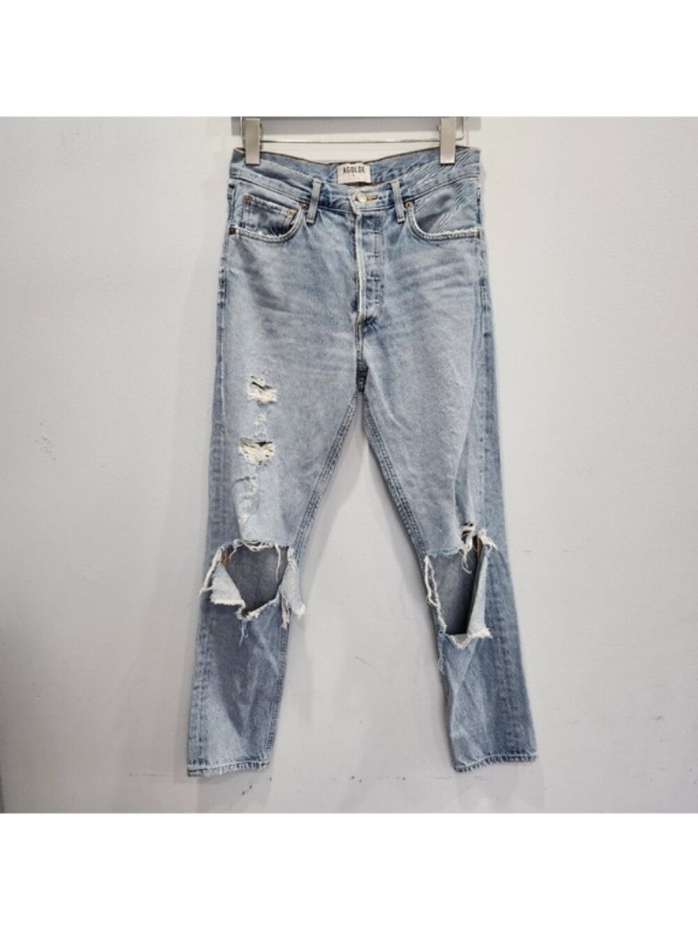 AGOLDE Jamie High Rise Classic Distressed Denim Jeans